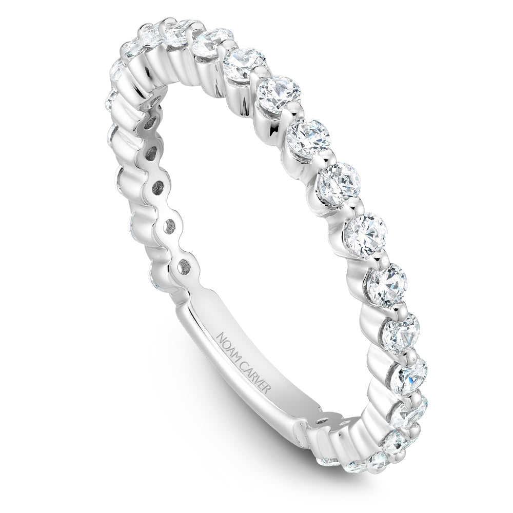 Noam Carver Stackable White 18k Gold With 23 RD TCW 0.64ct