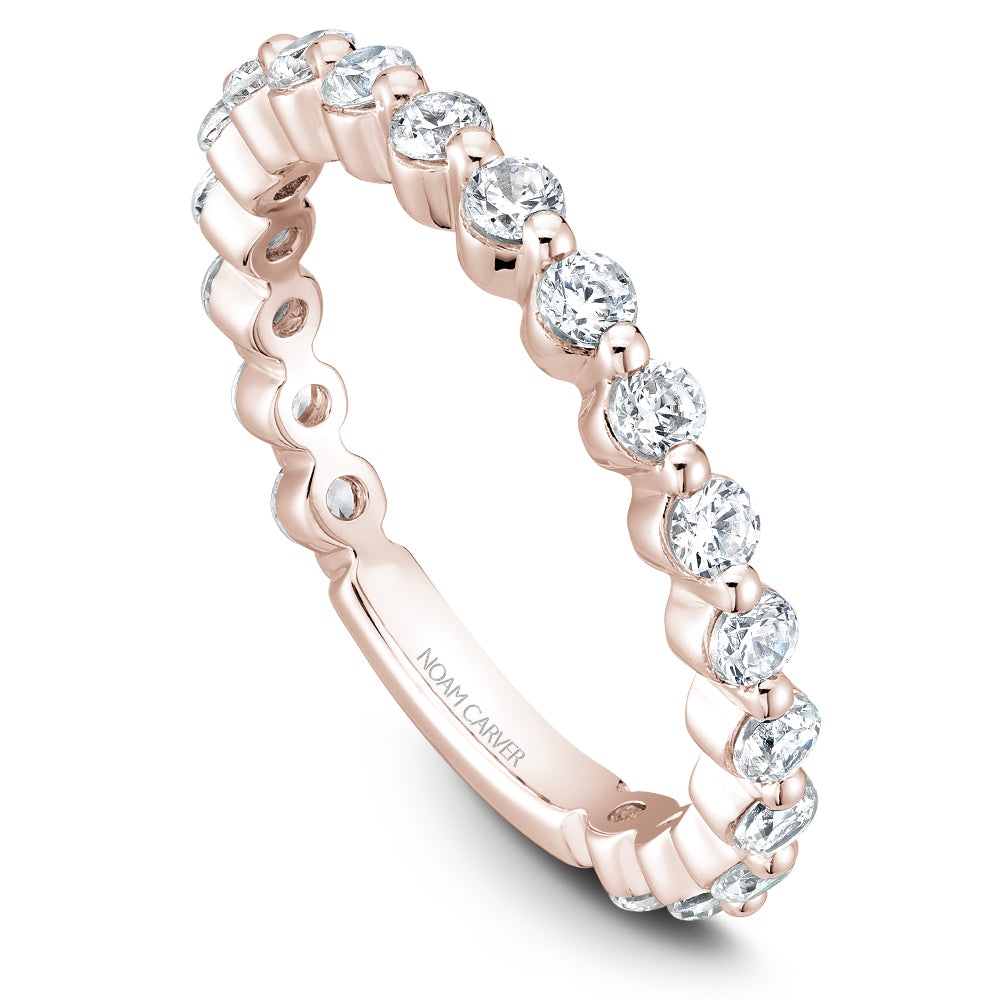 Noam Carver Stackable Rose 18k Gold With 19 RD TCW 0.950ct