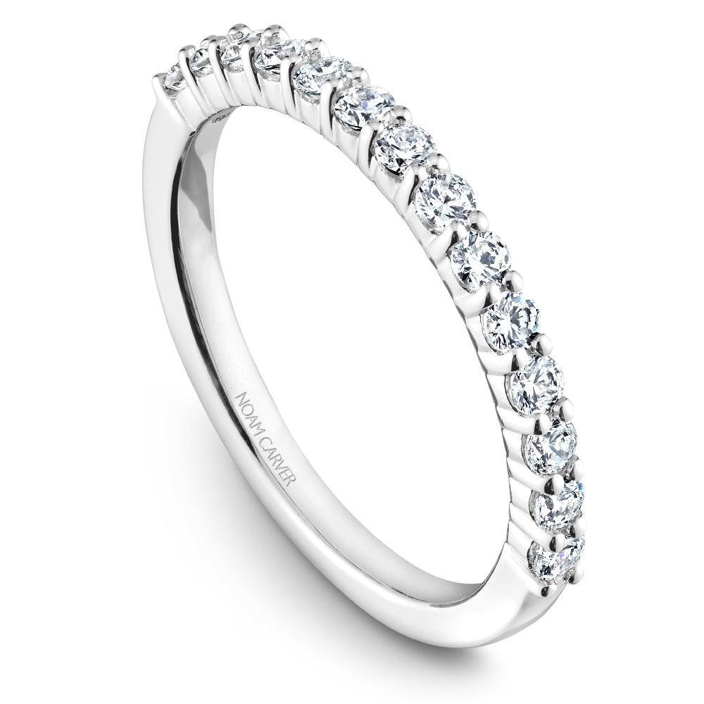 Noam Carver Stackable White 18k Gold With 14 RD TCW 0.39ct