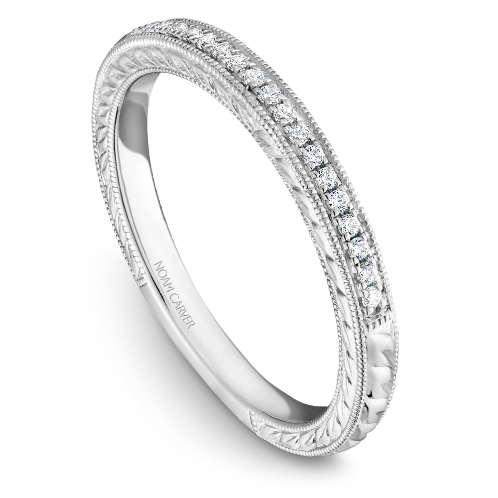 Noam Carver Stackable White 18k Gold With 18 RD TCW 0.09ct