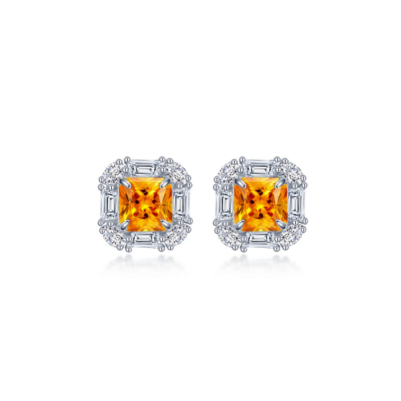 Lafonn Fancy Lab-Grown Sapphire Halo Stud Earrings