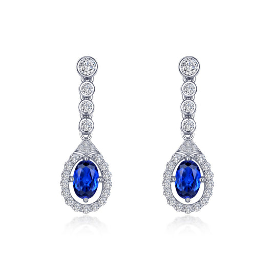 Lafonn Fancy Lab-Grown Sapphire Halo Drop Earrings