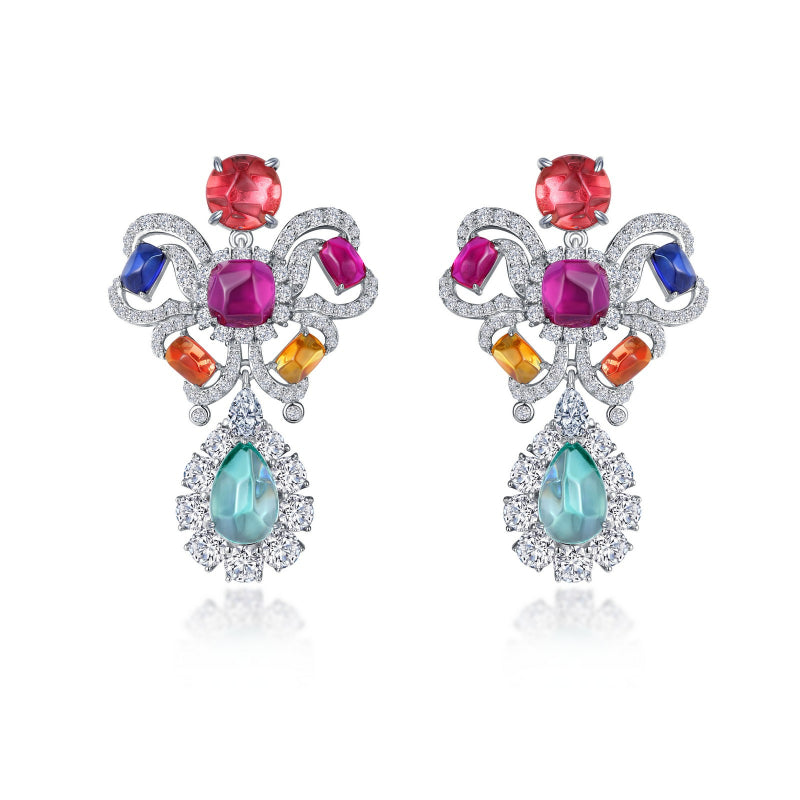 Lafonn Fancy Lab-Grown Sapphire Chandelier Earrings