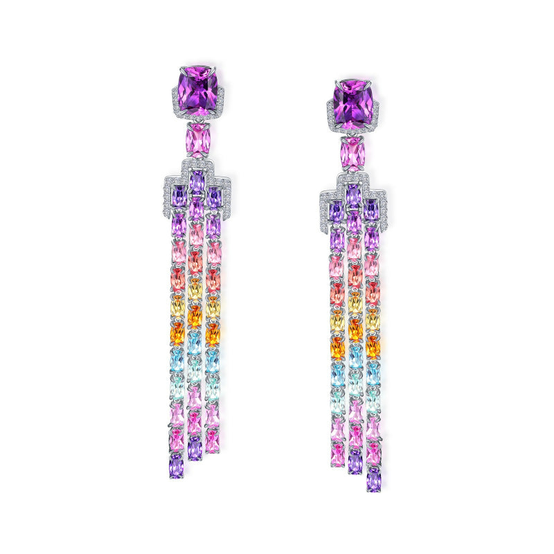 Lafonn Fancy Lab-Grown Sapphire Chandelier Earrings