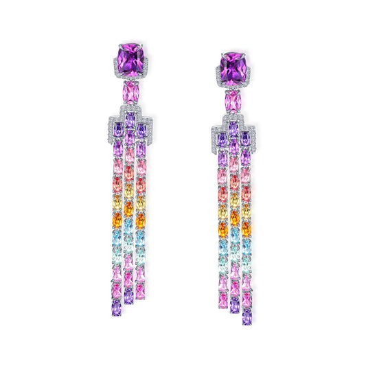 Lafonn Fancy Lab-Grown Sapphire Chandelier Earrings