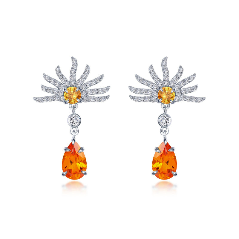 Lafonn Fancy Lab-Grown Sapphire Peacock Earrings