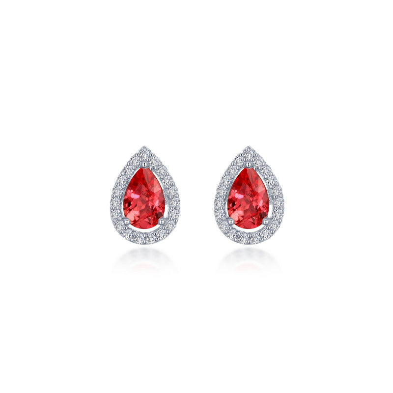 Lafonn Fancy Lab-Grown Sapphire Halo Stud Earrings