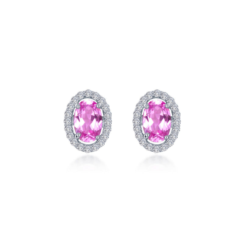Lafonn Fancy Lab-Grown Sapphire Halo Stud Earrings
