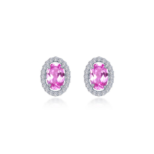 Lafonn Fancy Lab-Grown Sapphire Halo Stud Earrings