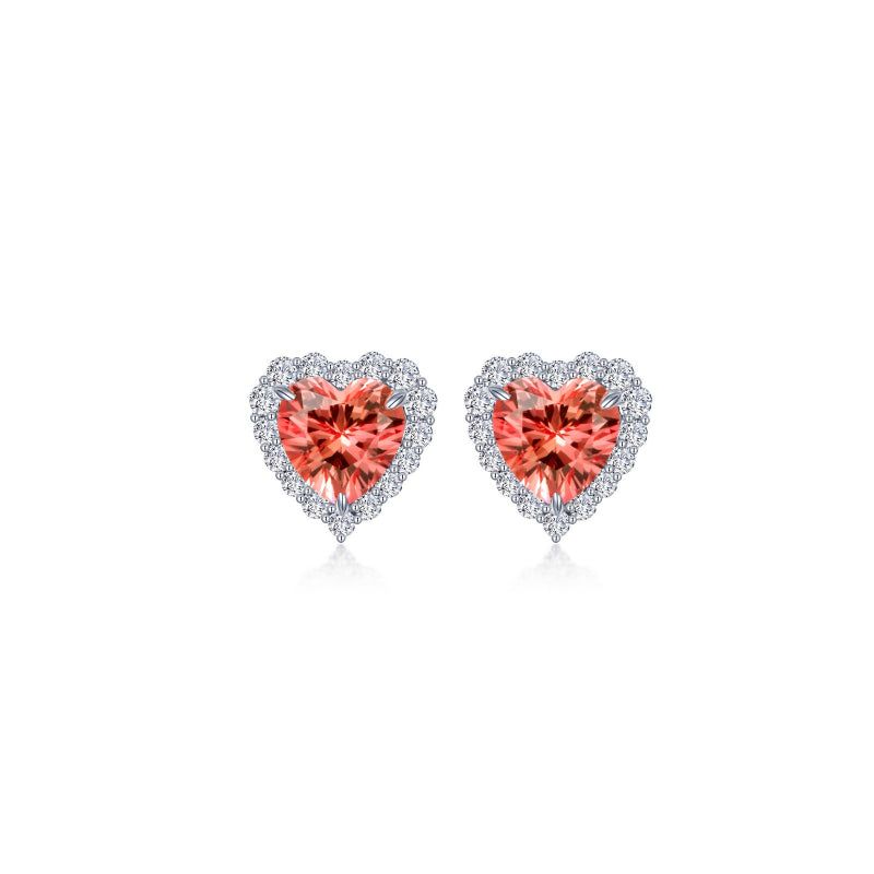 Lafonn Fancy Lab-Grown Sapphire Halo Heart Earrings