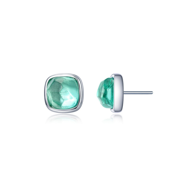 Lafonn Fancy Lab-Grown Sapphire Solitare Stud Earrings