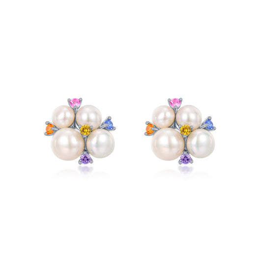 Lafonn Freshwater Pearl and Lab Grown Sapphires Earrings