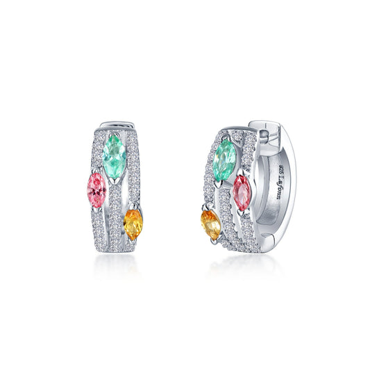 Lafonn Fancy Lab-Grown Sapphire Huggies