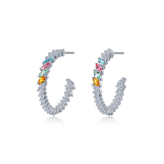 Lafonn Fancy Lab-Grown Sapphire Hoop Earrings