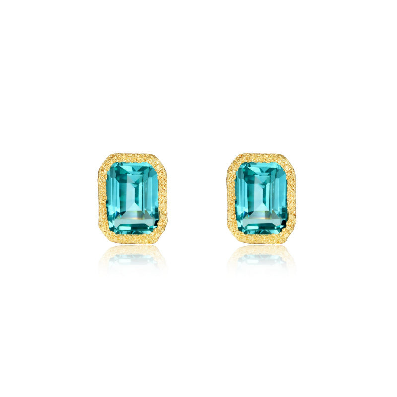 Lafonn Fancy Lab-Grown Sapphire Solitaire Stud Earrings