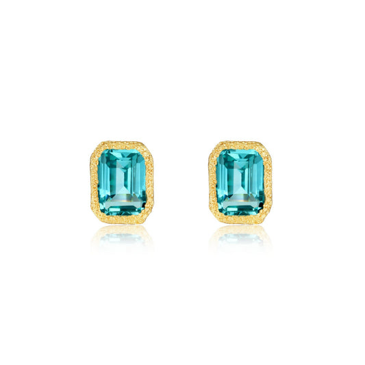 Lafonn Fancy Lab-Grown Sapphire Solitaire Stud Earrings
