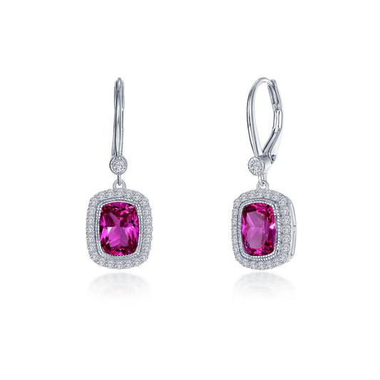 Lafonn Fancy Lab-Grown Sapphire Halo Leverback Earrings