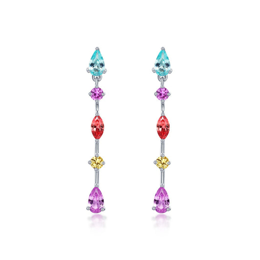 Lafonn Fancy Lab-Grown Sapphire Linear Earrings