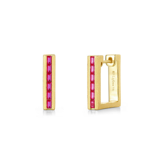 Lafonn Fancy Lab-Grown Sapphire Huggie Hoop Earrings