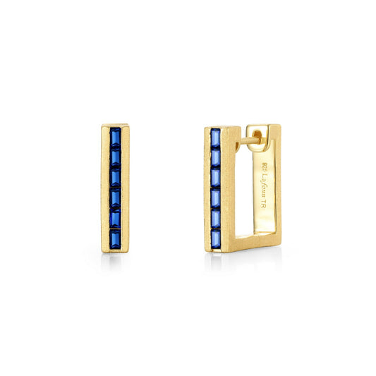 Lafonn Fancy Lab-Grown Sapphire Huggie Hoop Earrings