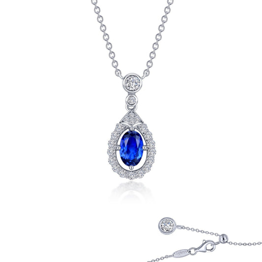Lafonn Fancy Lab-Grown Sapphire Halo Necklace