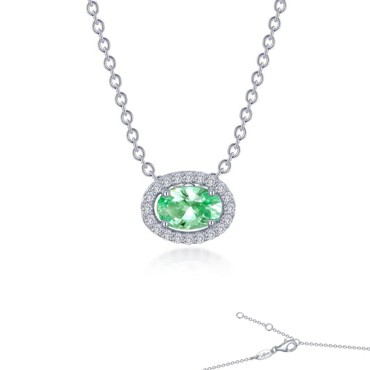 Lafonn Fancy Lab-Grown Sapphire Halo Necklace