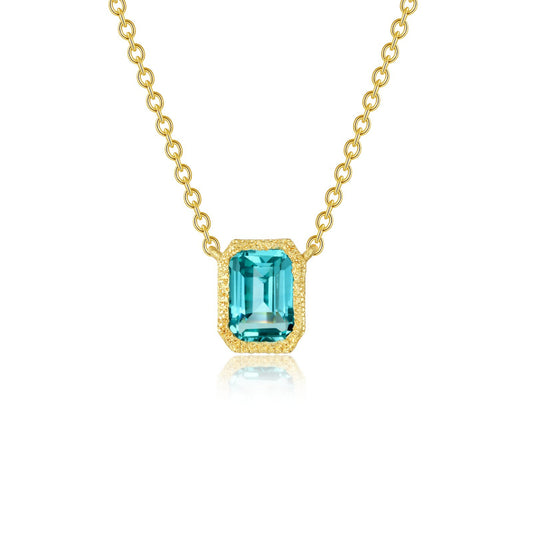 Lafonn Fancy Lab-Grown Sapphire Solitaire Necklace