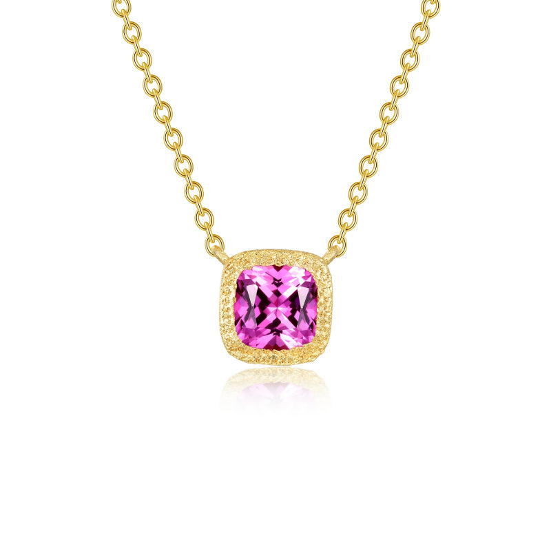 Lafonn Fancy Lab-Grown Sapphire Solitaire Necklace