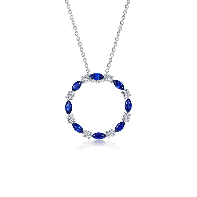 Lafonn Fancy Lab-Grown Sapphire Open Circle Necklace
