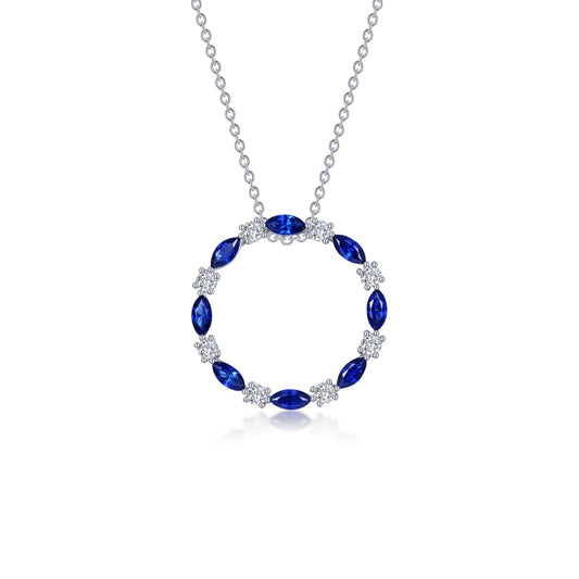 Lafonn Fancy Lab-Grown Sapphire Open Circle Necklace