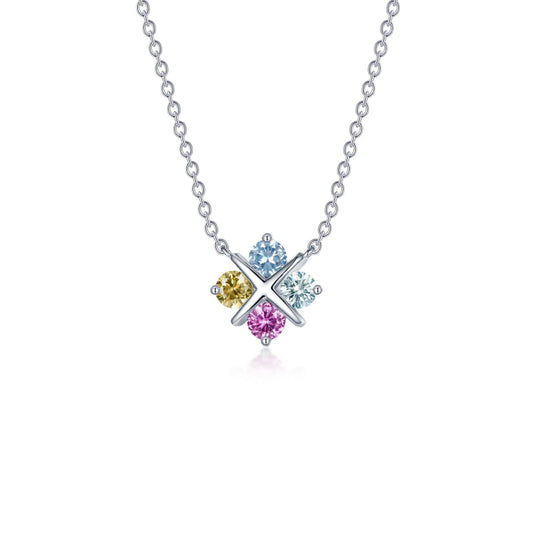 Lafonn Fancy Lab-Grown Sapphire Simple Squad Necklace