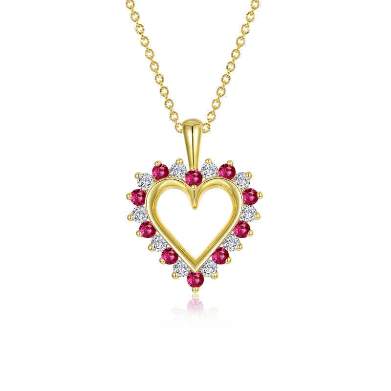 Lafonn Fancy Lab-Grown Ruby Heart Pendant Necklace