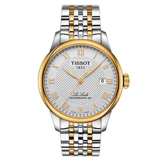 Tissot Le Locle Powermatic 80 (Stainless Steel, Grey/Yellow Gold 1N14) Roman