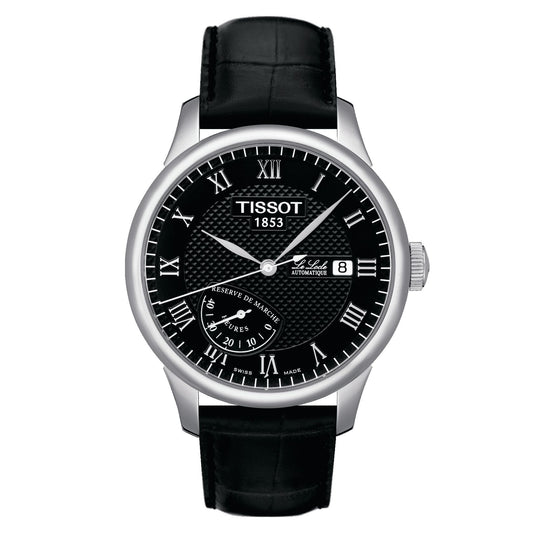 Tissot Le Locle Automatic RÃƒÆ’Ã‚Â£Ãƒâ€šÃ‚Â©Serve De Marche (Leather, Black) Roman