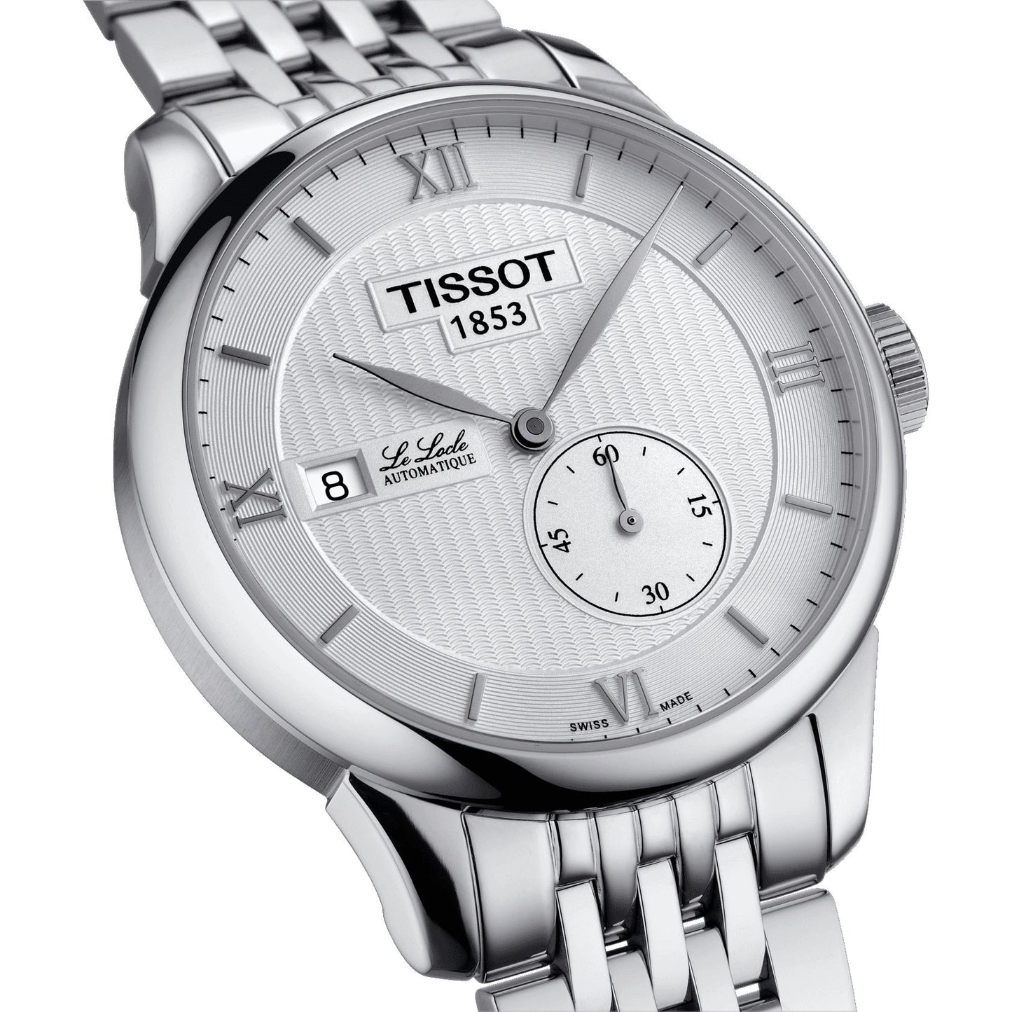 Tissot Le Locle Automatic Petite Seconde (Stainless Steel, Grey) Roman And Indexes