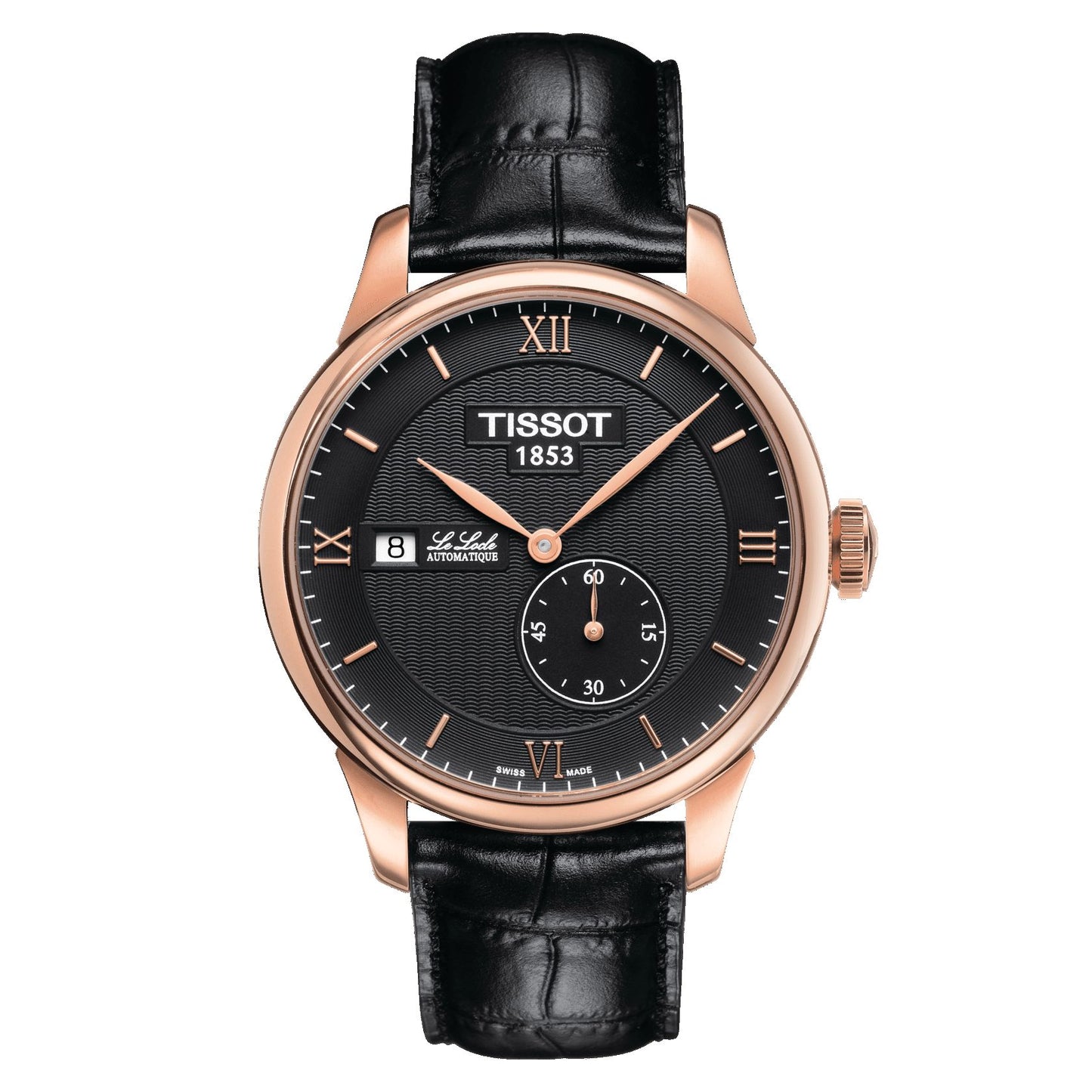 Tissot Le Locle Automatic Petite Seconde (Leather, Black) Roman And Indexes
