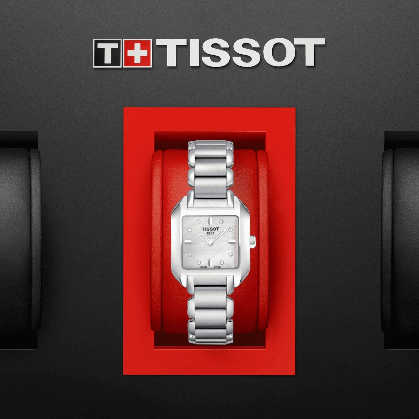 Tissot T-Wave Square (Stainless Steel, Grey) Indexes And Diamonds