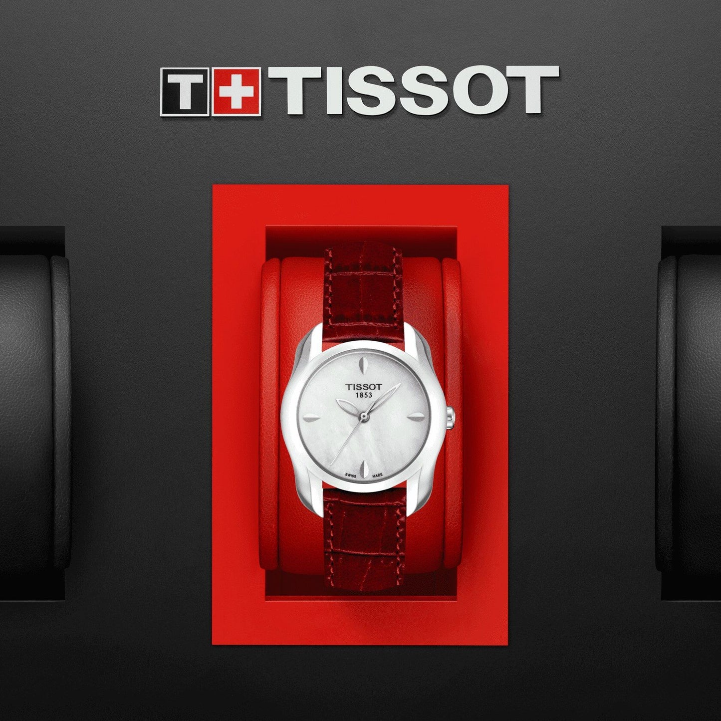 Tissot T-Wave Round (Leather, Red) Indexes