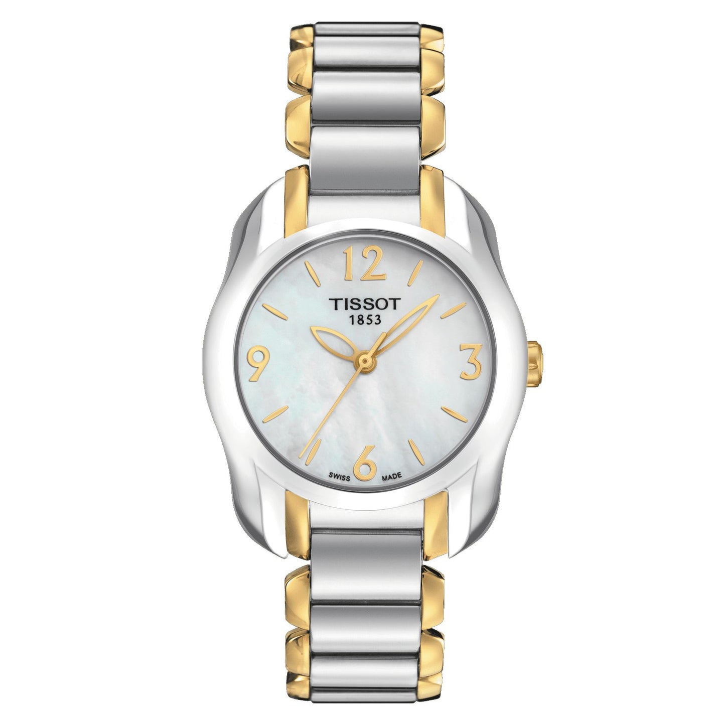 Tissot T-Wave Round (Stainless Steel, Grey/Yellow Gold 1N14) Arabic And Indexes