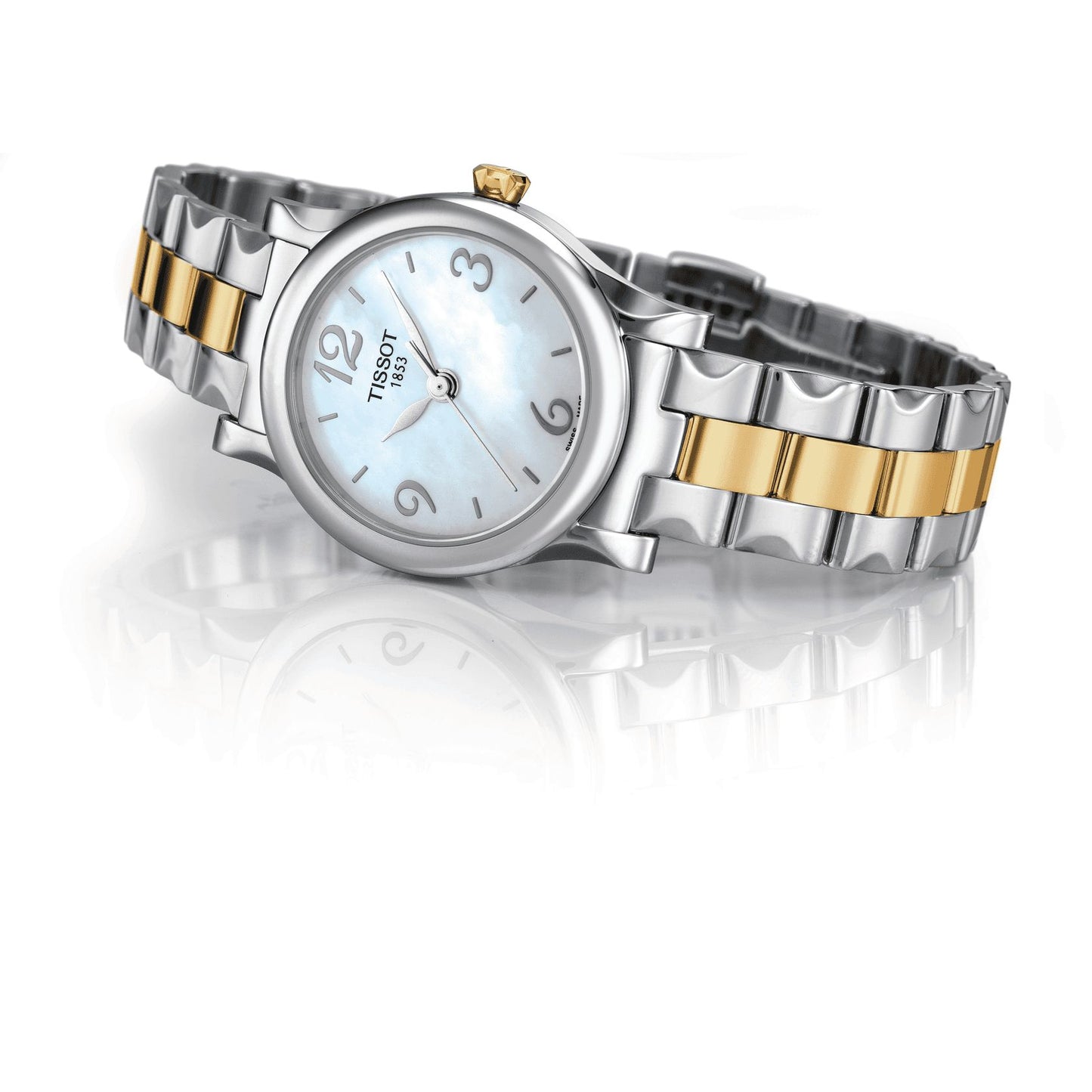 Tissot Stylis-T (Stainless Steel, Grey/Yellow Gold 1N14) Arabic And Indexes