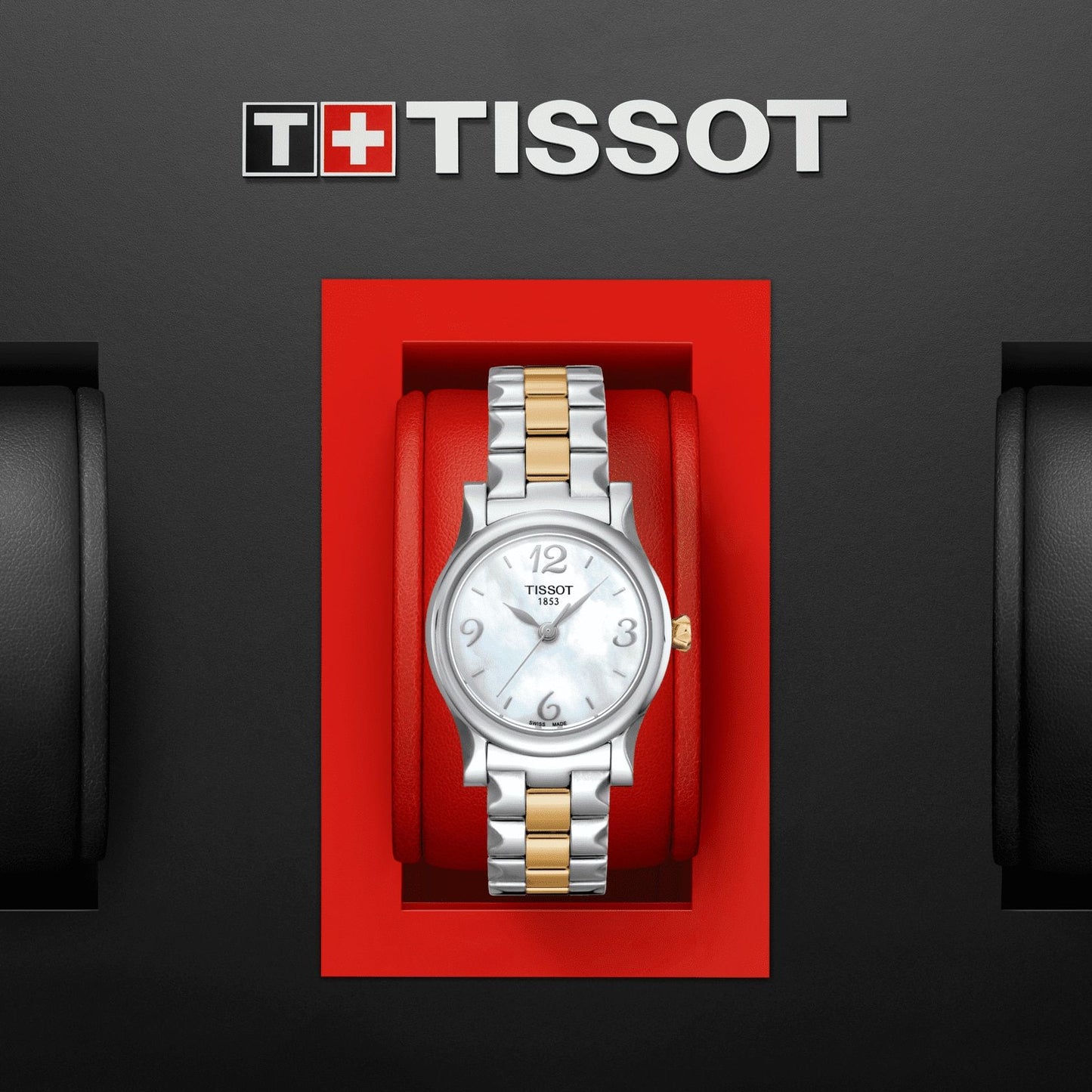 Tissot Stylis-T (Stainless Steel, Grey/Yellow Gold 1N14) Arabic And Indexes