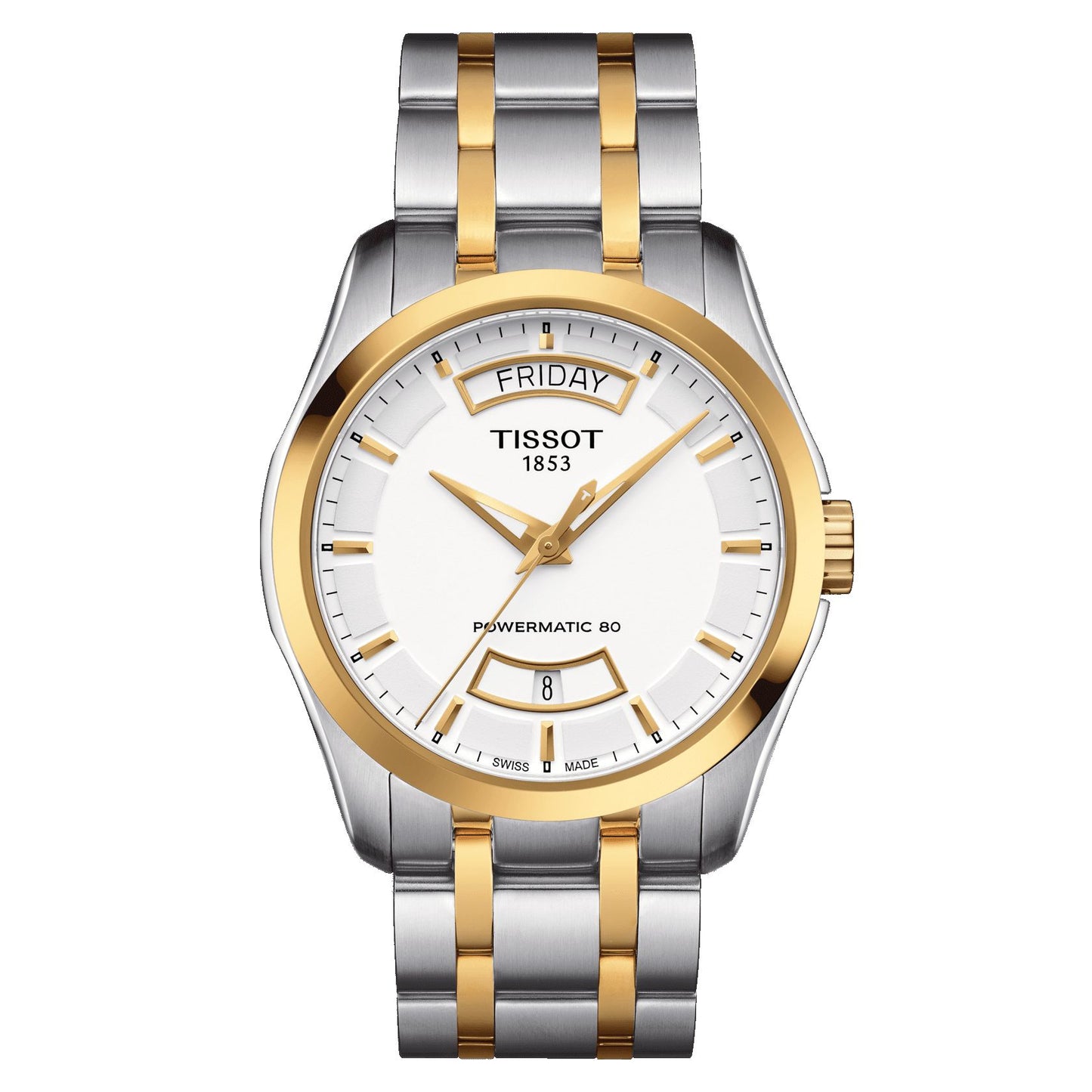 Tissot Couturier Powermatic 80 (Stainless Steel, Grey/Yellow Gold 1N14) Indexes
