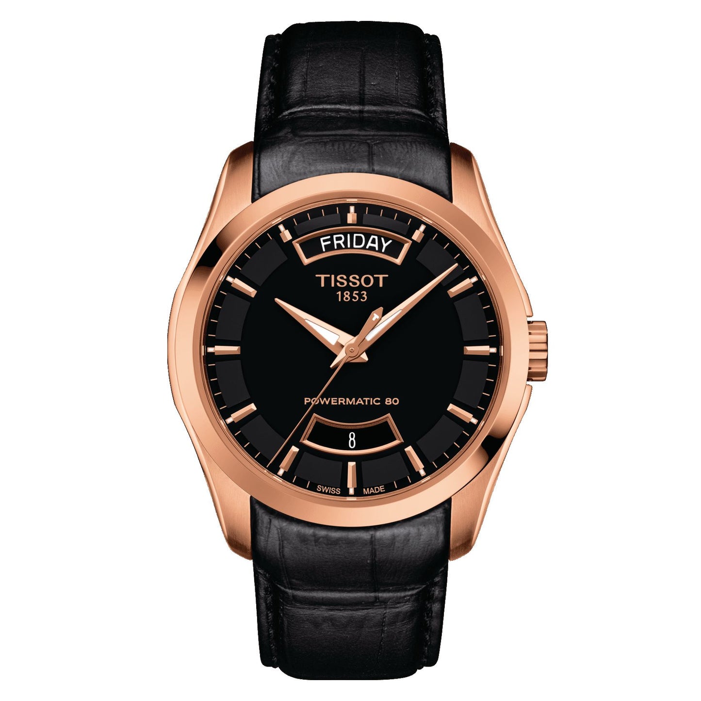 Tissot Couturier Powermatic 80 (Leather, Black) Indexes