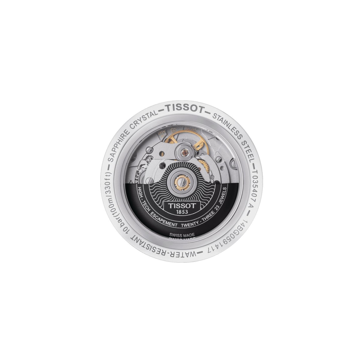 Tissot Couturier Powermatic 80 (Leather, Black) Indexes