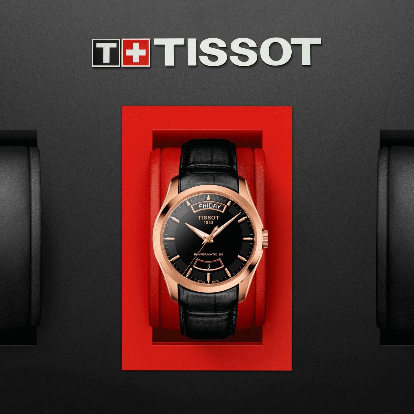 Tissot Couturier Powermatic 80 (Leather, Black) Indexes
