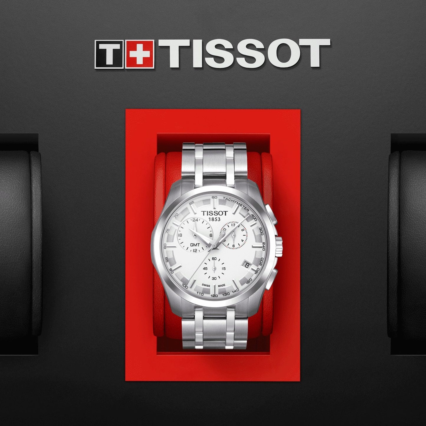 Tissot Couturier Gmt (Stainless Steel, Grey) Indexes