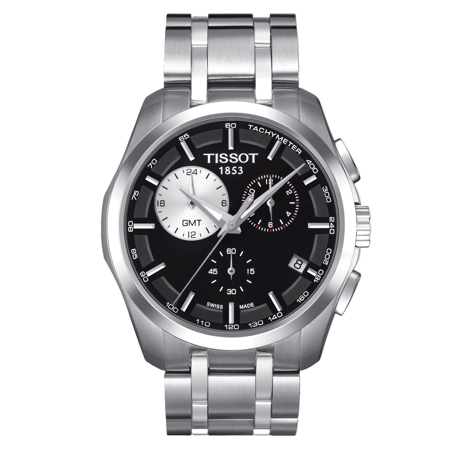 Tissot Couturier Gmt (Stainless Steel, Grey) Indexes