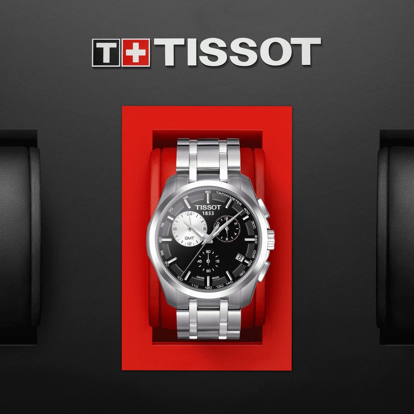 Tissot Couturier Gmt (Stainless Steel, Grey) Indexes