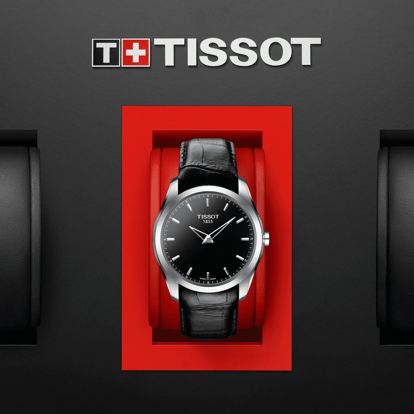 Tissot Couturier Secret Date (Leather, Black) Indexes