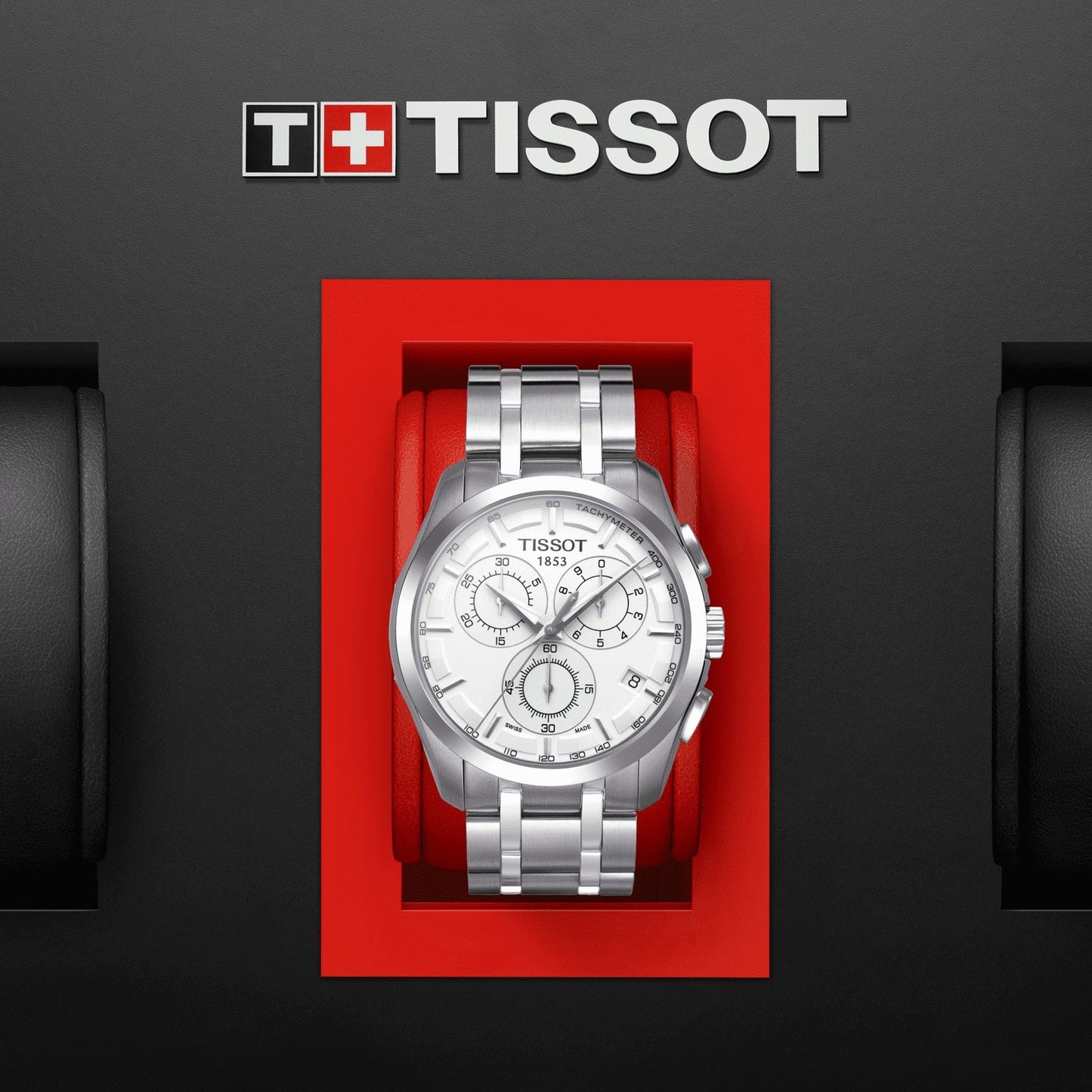 Tissot Couturier Chronograph (Stainless Steel, Grey) Indexes